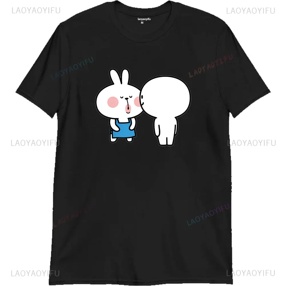 

Funny Spoiled Rabbit Apron Cotton T-Shirt Animal Bunny Lover Couple Gift Tee Fashion Tops Shirts Prevailing Cotton Men T Shirt