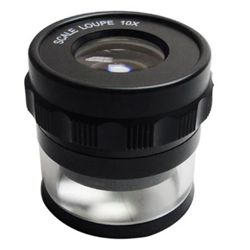 KSOL 10X Stand Measuring Magnifier Scale Loupe Magnifying Glass 10X with Scaled Magnifier