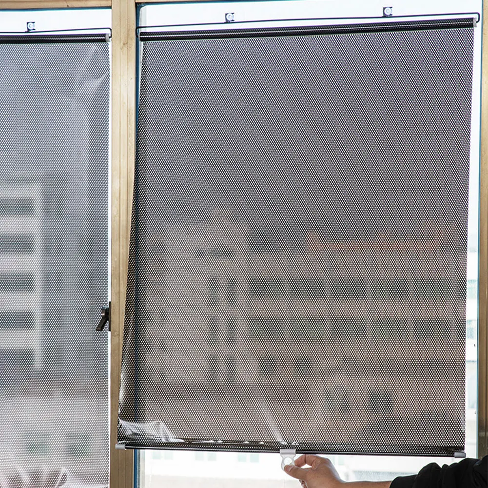 60/125cm Blackout Curtain Nail-free Window Shade Easy To Install Waterproof Sunshading Curtains for Bedroom Home Office Bathroom
