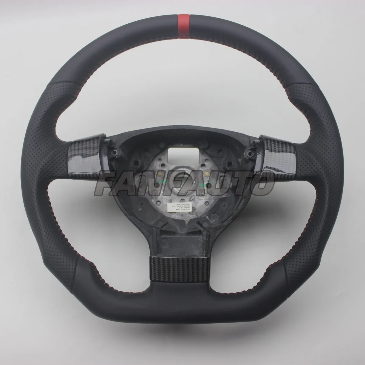 Vervanging Real Carbon Fiber Stuurwiel met Leer voor VW Volkswagen Jetta Mk5 Golf5 GTI R32 EOS Passat B6 Bora Caddy