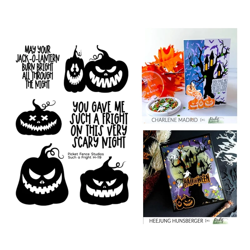 New 2022 Metal Cutting Dies Clear Stamp Scrapbooking For Card Making Halloween Such a Fright Embossing Frame