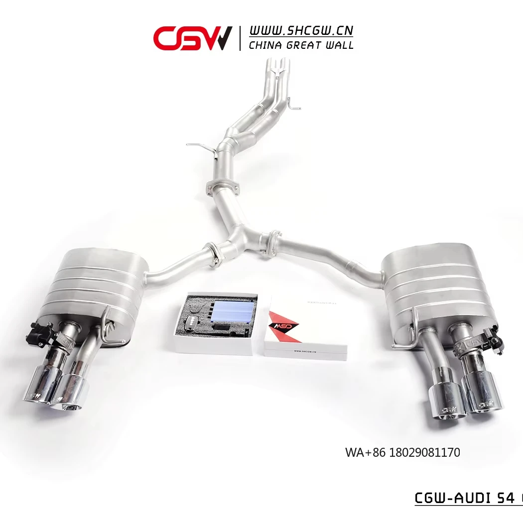 Active Sound 304 Stainless Steel Racing Muffler Exhaust Pipes Catback System  S4 B9 B9.5 3.0T 2020-2024 Electric Valves