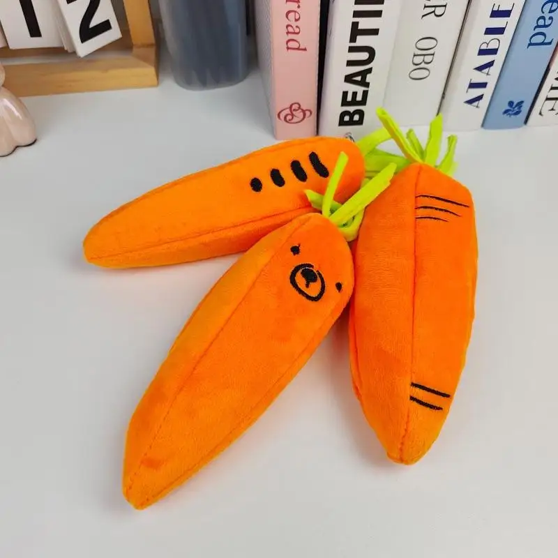 New New Simulated Carrot Plush Pencil Case Large Capacity Pencil Pouch Cartoon Portable Storage Bag School Stationery