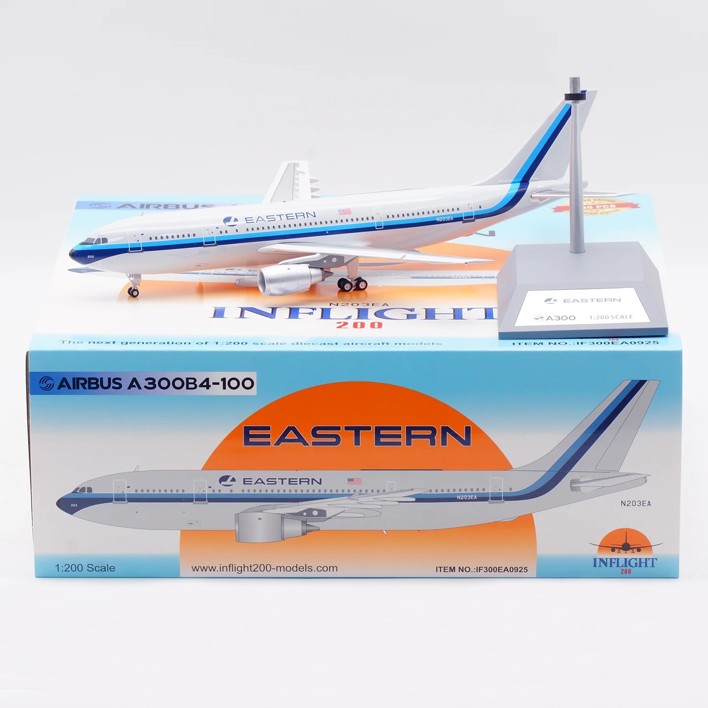 

IF300EA0925 Коллекционный самолет из сплава в подарок, INFLIGHT 1:200 Восточные воздушные линии Airbus A300B4, литая под давлением модель самолета N203EA
