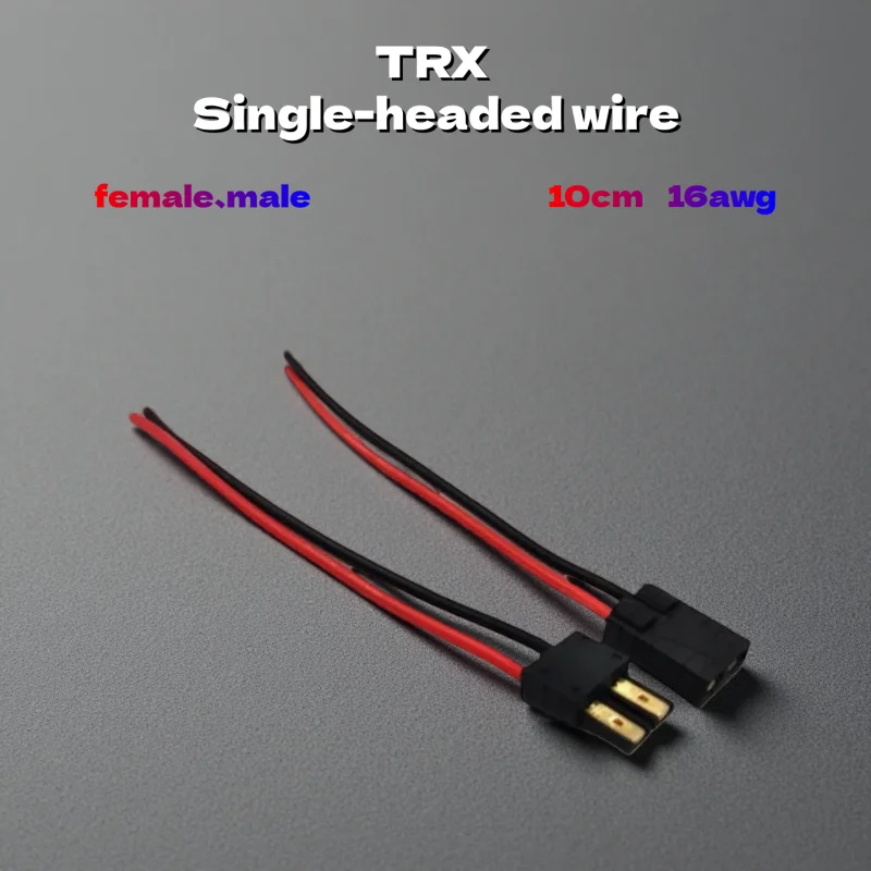 

TRX Battery Plug with Cable, 16AWG Male & Female Connectors, Extra Soft & High Temperature Resistant, Single-Ended Cable