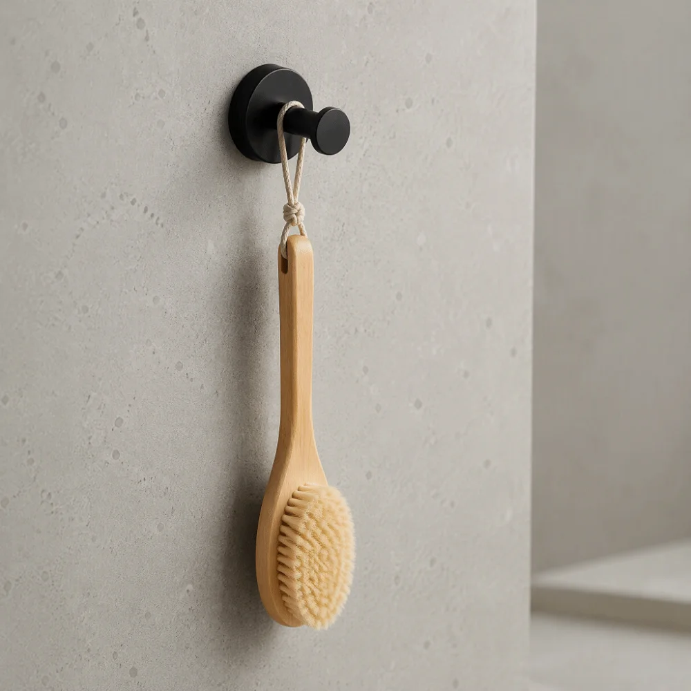 Practical 304 Stainless Steel Coat Hook Black Durable Towel Hook Round Base Multipurpose Towel Hanger Wall Mounted