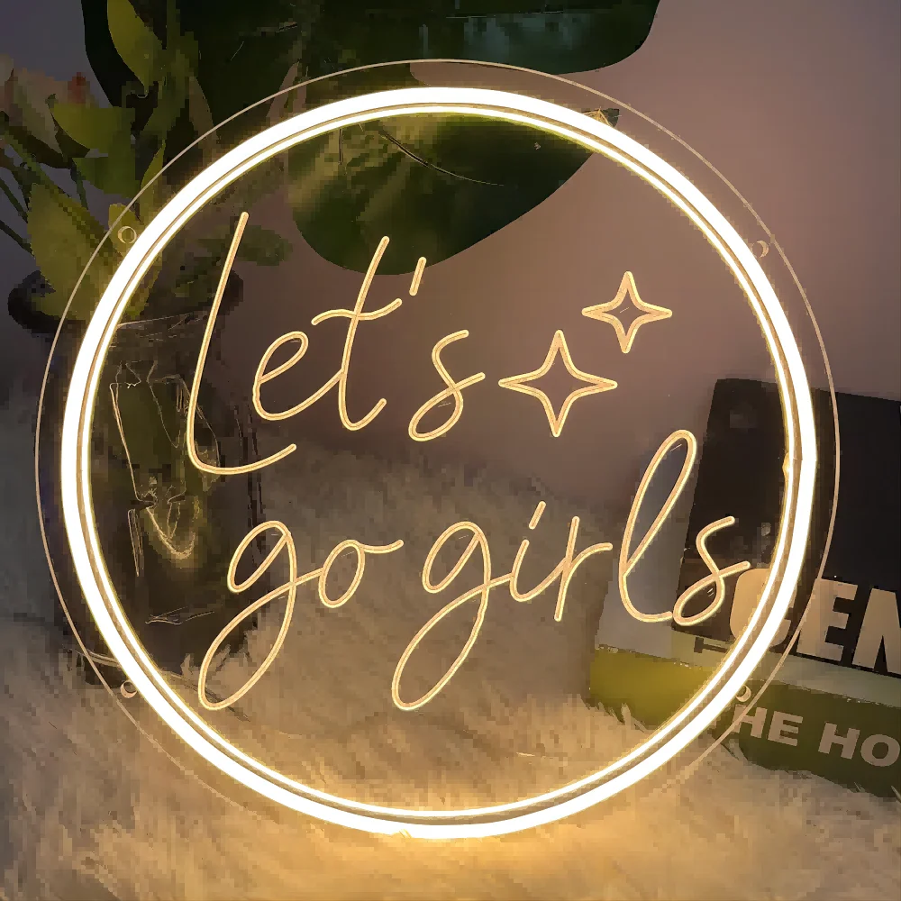 

Let's Go Girls Neon Sign Carve Personl LED Lights For Wallpapers Home Decor Neon Light Wall Decoration Support Custom 12 Colors