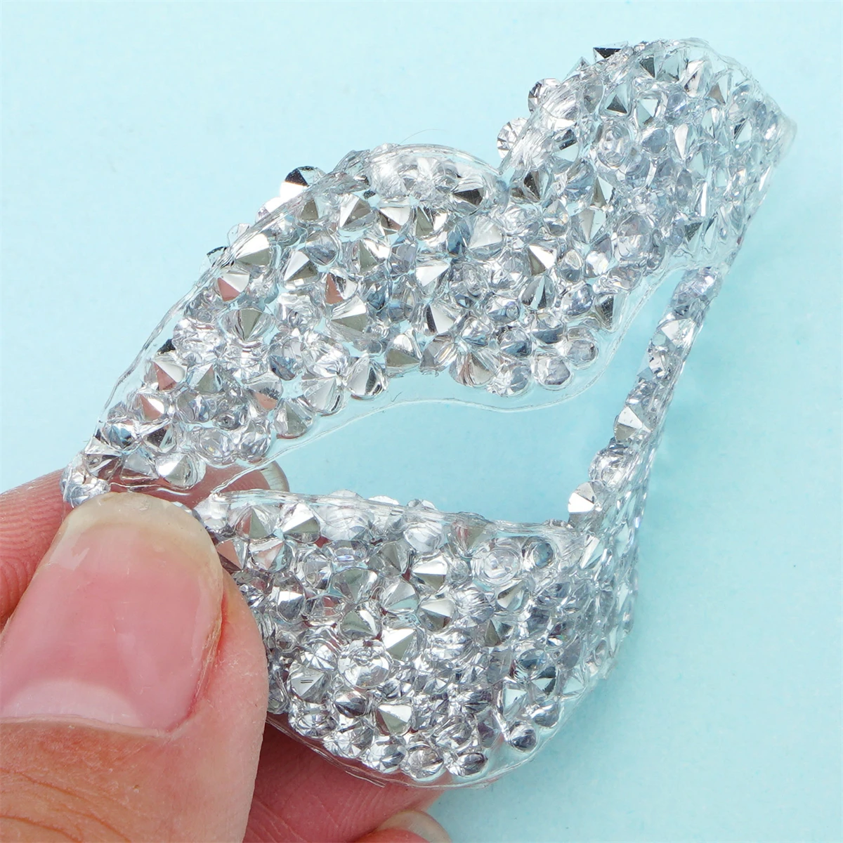 Sparkling Rhinestone Lip Pattern Clothes Patches Fashion Sequined DIY Appliques Bling Iron-on Patches