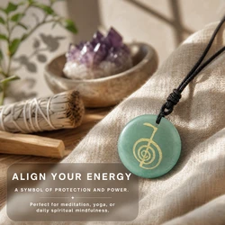 Hot Natural Crystal Quartz Cho Ku Rei Reiki Energy Symbol Pendant Ancient Spiritual Healing Necklaces Pendants Women Man Jewelry