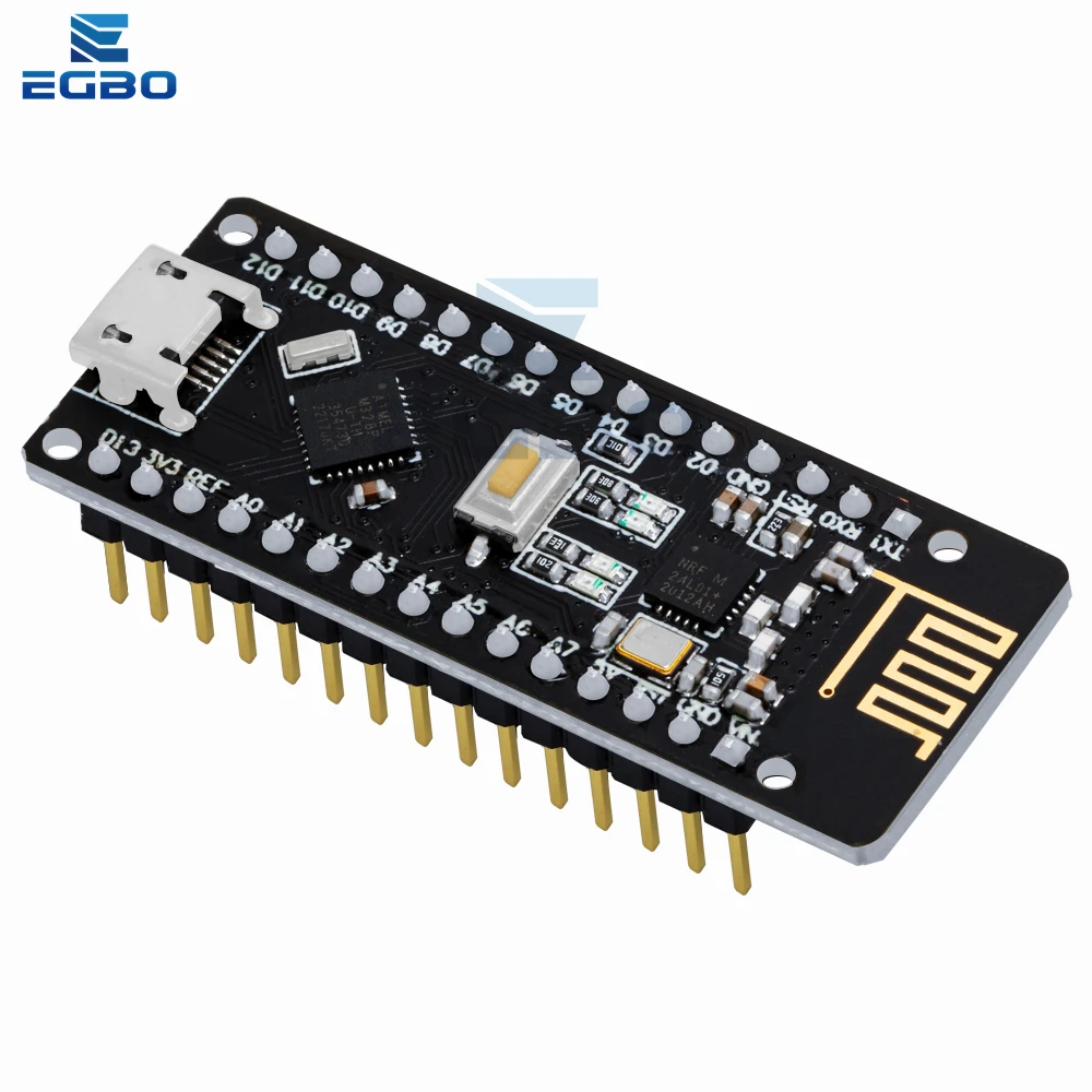 RF-Nano for Arduino Nano V3.0, Micro USB Nano Board ATmega328P QFN32 5V 16M CH340, Integrate NRF24l01+2.4G wireless