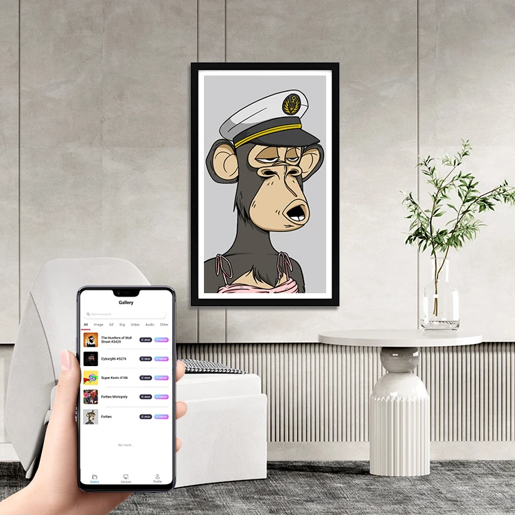 Wall Mount 21.5 32 43 55inch Large Screen WIFI 2K  Digital Frame Display for Intelligent Art museum
