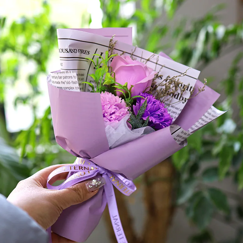 

Customized. in Stock Bouquet Soap Flower Hand Full Carnation Bouquet Artificial Flower