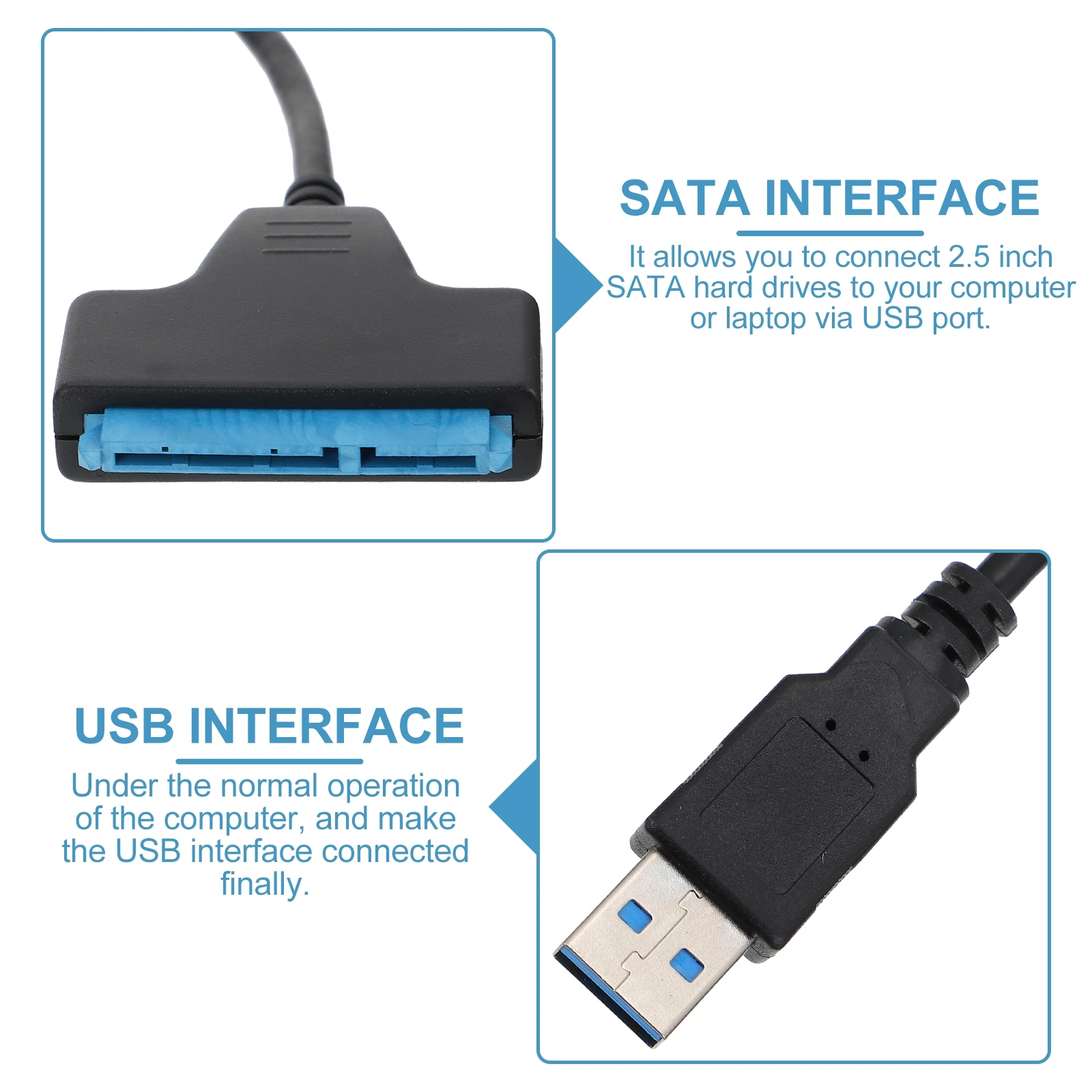 

USB 3.0 to Adapter Cable for 2.5 Inch SSD External Data Transfer Converter with High Speed Compatible Win