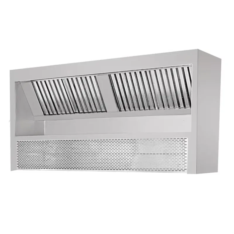 

304 Grade Commercial Kitchen Extractor Hood with Light Restaurant Kitchen Furnitures Range Chimney Hood