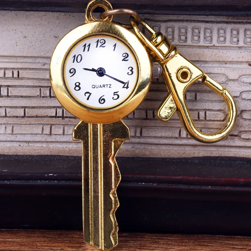 Fashion Gold Key  Pocket Watch Exquisite lovely Children\'s  Pocket Pendant Quartz  Pocket Watch accessory for Men\'s Women\'s  Clo