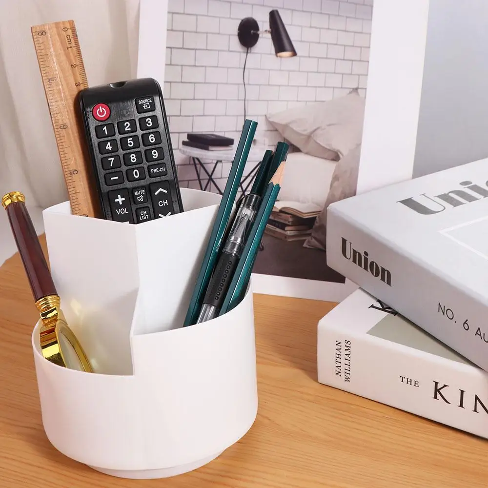 

Stationery Organizer 360° Rotating Pen Holder Storage Box 3-Grid Pen Pencil Organizer Large-capacity Waterproof