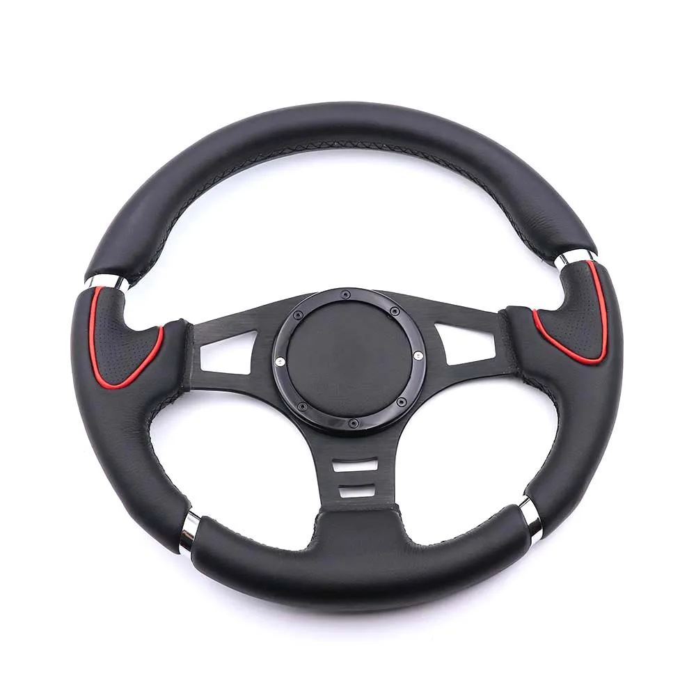 Black Classical 14inch Genuine Leather Steering Wheel Drift Sport Steering Wheels