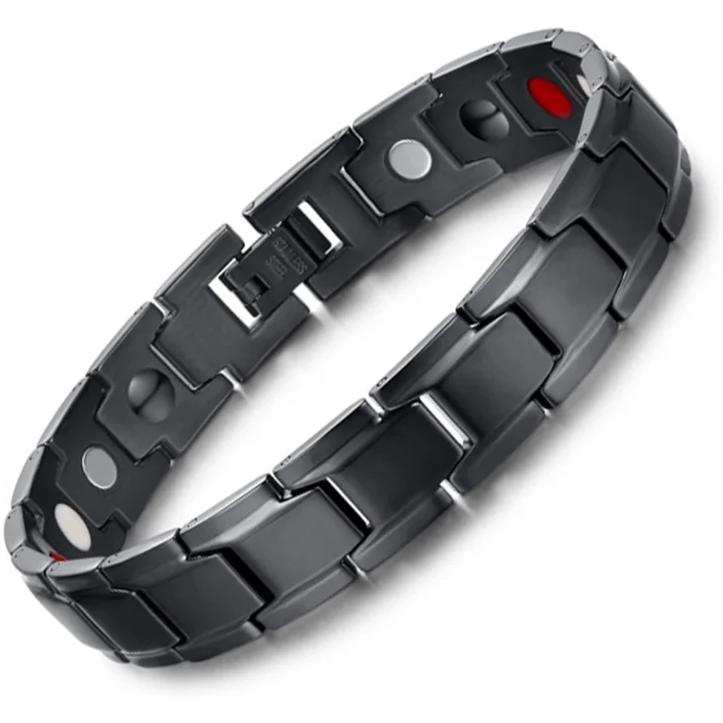Ultra Strength Magnetic Bracelet - 3,500 Gauss Per Magnet -Magnetic Bracelets for Men Woman - Adjustable Length