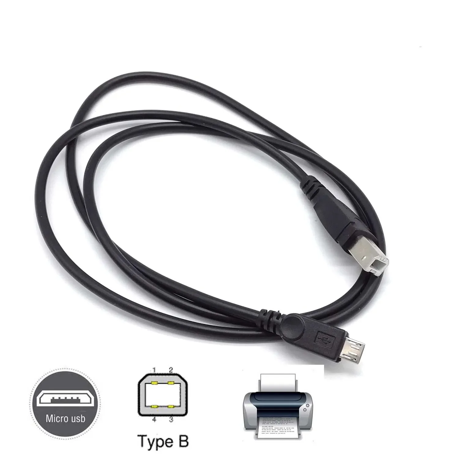 Кабель Micro USB/USB 2.0, технология OTG, для подключения принтера, сканера, смартфона, планшета