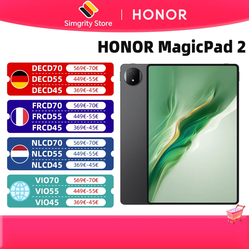 Version globale HONOR MagicPad 2 Tablette 12.3 pouces Ecran OLED Snapdragon 8s Gen 3 CPU 13MP Caméra arrière Batterie 10050mAh HONOR Magic Pad 2 Version globale HONOR MagicPad 2 Tablette 12.3 pouces Ecran OLED Snapdragon 8s Gen 3 CPU 13MP Caméra arrière Batterie 10050mAh HONOR Magic Pad 2