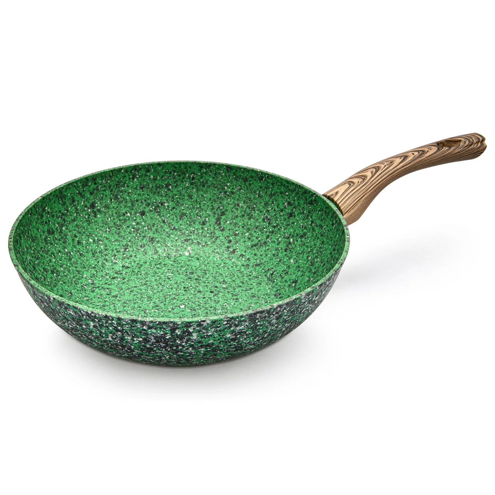 

24/28cm Wok Pan Malachite Kitchen Gas Stove Aluminum With Non-Stick Coating Induction Sauce Pan