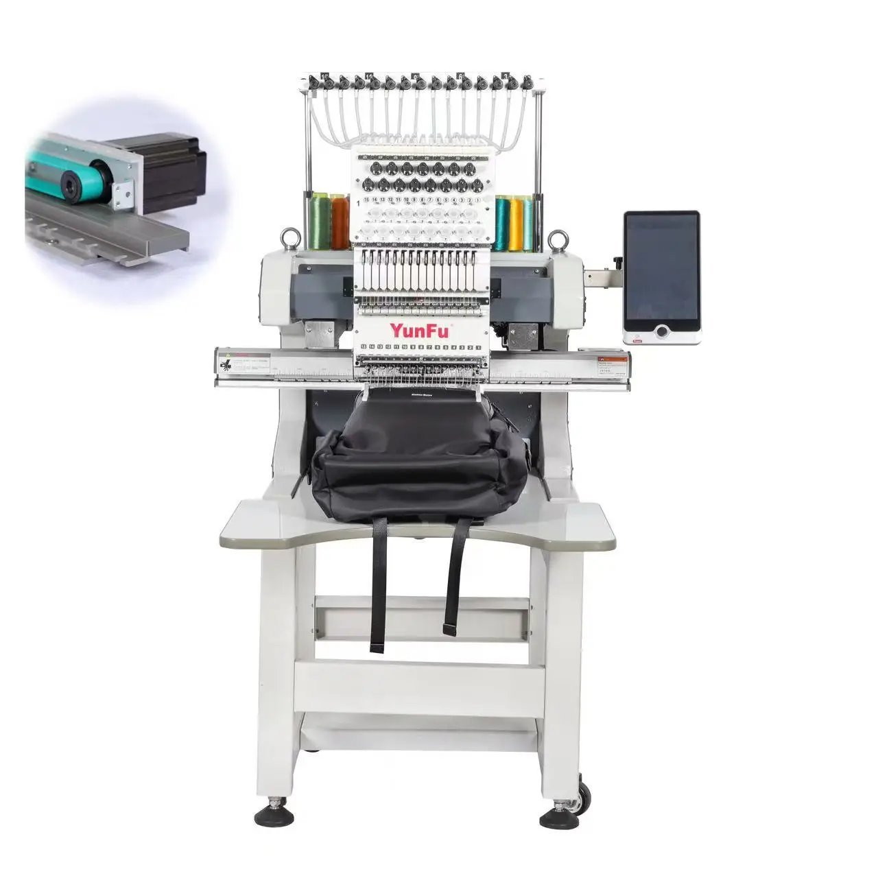 Single Head 12/15 Needles Computerized Cap Embroidery Machine with Motor & Pump New 1200 RPM Home & Retail Use Easy Operation