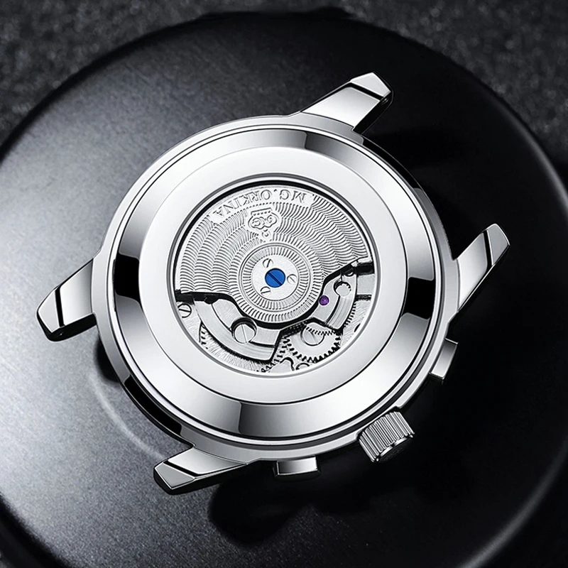Top Brand Men's Tourbillon Watches Luxury Automatic Moon Phase Mechanical Watch for Men Stainless Steel Fashion Wristwatch Male