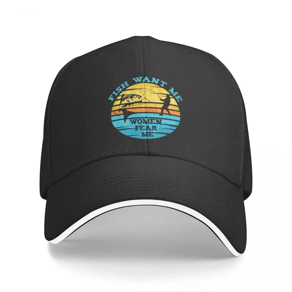 

Fish Want Me Women Fear Me Baseball Cap Sunhat Hat Man For The Sun Big Size Hat Fishing cap Women's Beach Men's