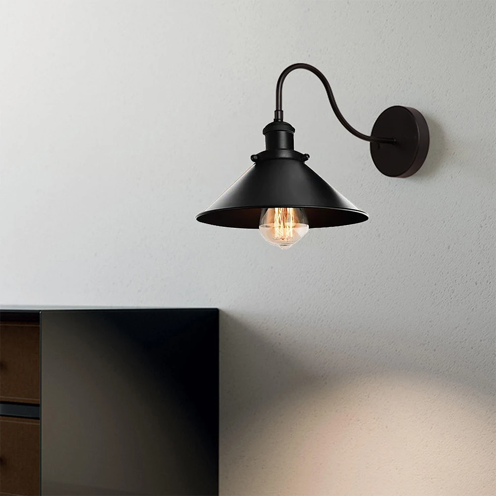 Black Loft Industrial Wall Lamp Vintage wall Light LED Retro lamp  Country Simplicity Restaurant living room decoration light