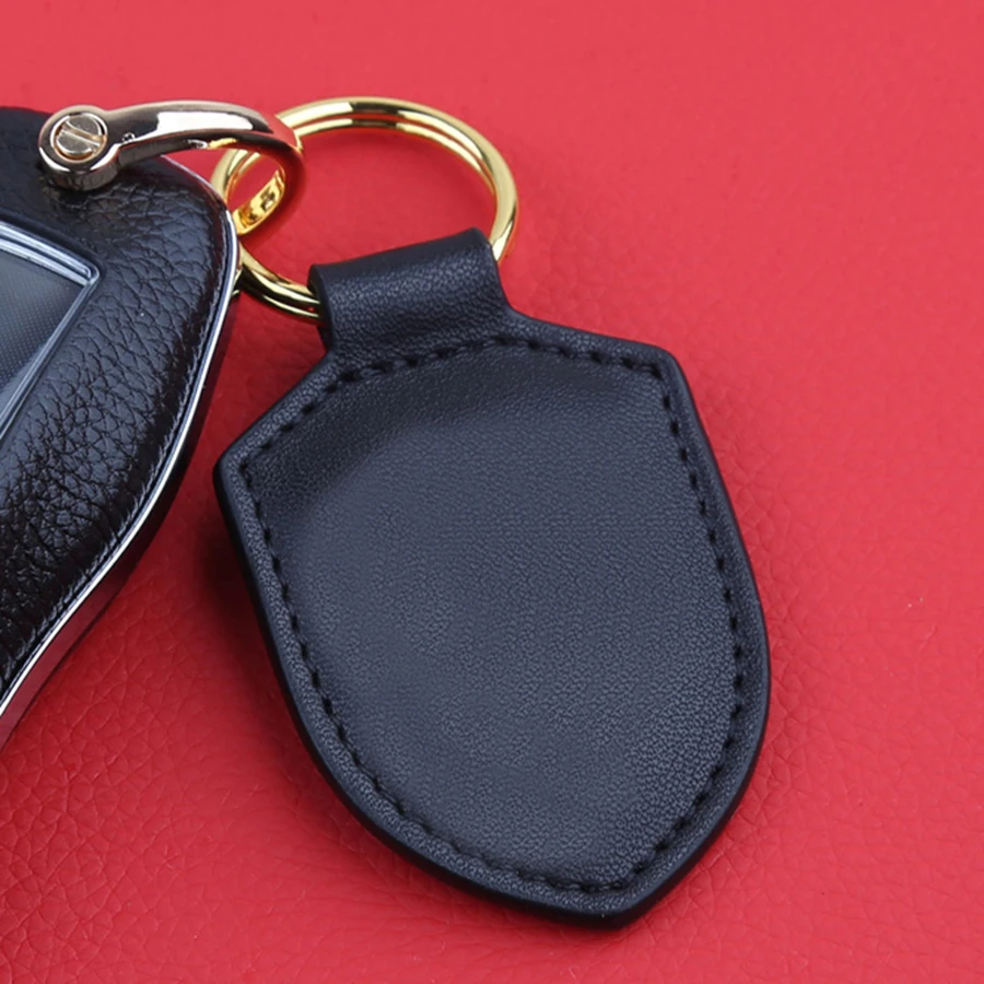 Premium Shield Leder-Schlüsselanhänger mit Metall-Logo für 901 904 917 918 964 993 996 997 991 992 – Anti-Verlust-Schlüsselring für Autozubehör – Detail 5