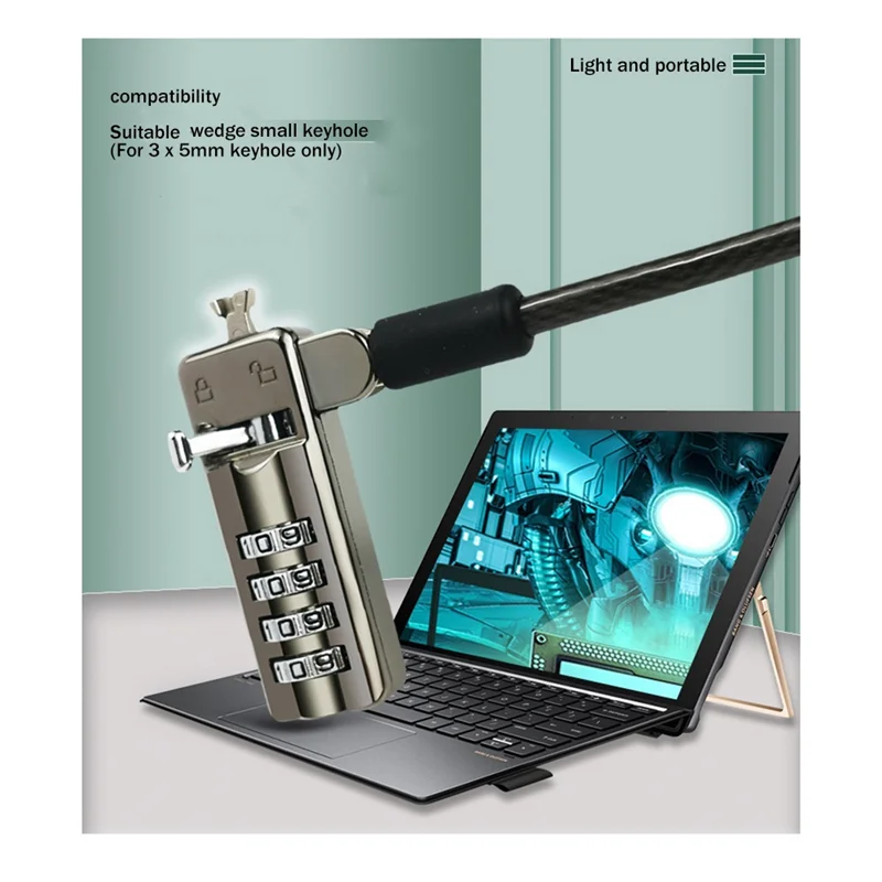 Laptop Lock 7000 3x5mm Small Keyhole Computer Anti-Theft Lock Suitable for Spirit More Burning