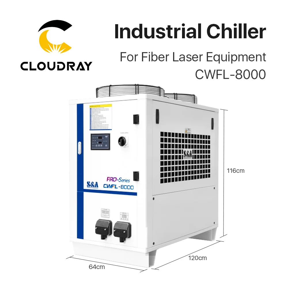 Clouray Original S&A Industrial Chiller CWFL-8000 380V 50Hz 60Hz Double Temperature Control 4000-8000W for Fiber Laser Equipment