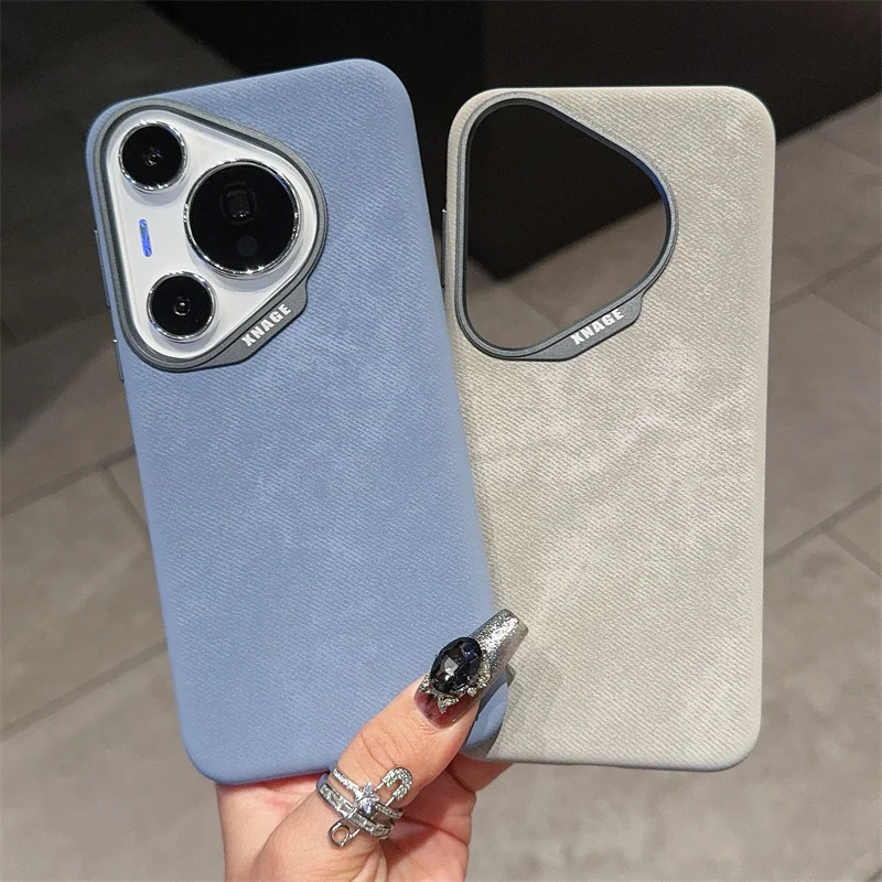 غطاء جلدي عتيق فاخر لهاتف ذكي ، ألياف فائقة الدقة ، حافظة خلفية مغناطيسية ، شحن لاسلكي magafe ، هاتف ذكي Pura Pro ، 70 #4