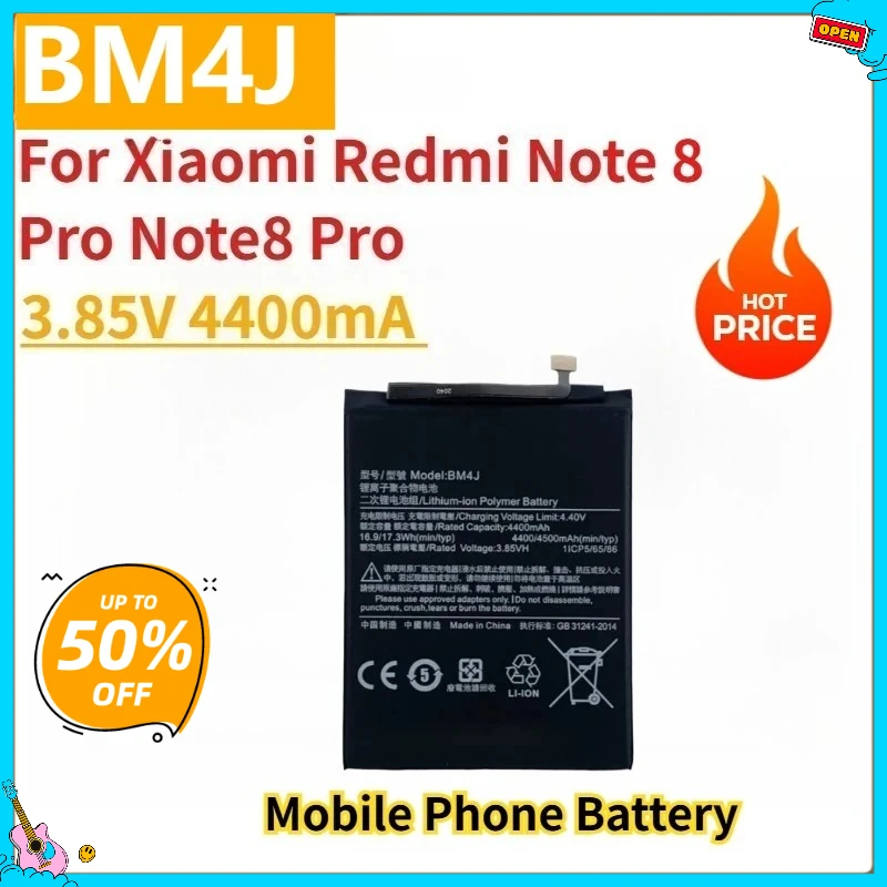 

New Replacement Mobile Phone Battery 3.85V 4400mA BM4J For Xiaomi Redmi Note 8 Pro Note8 Pro