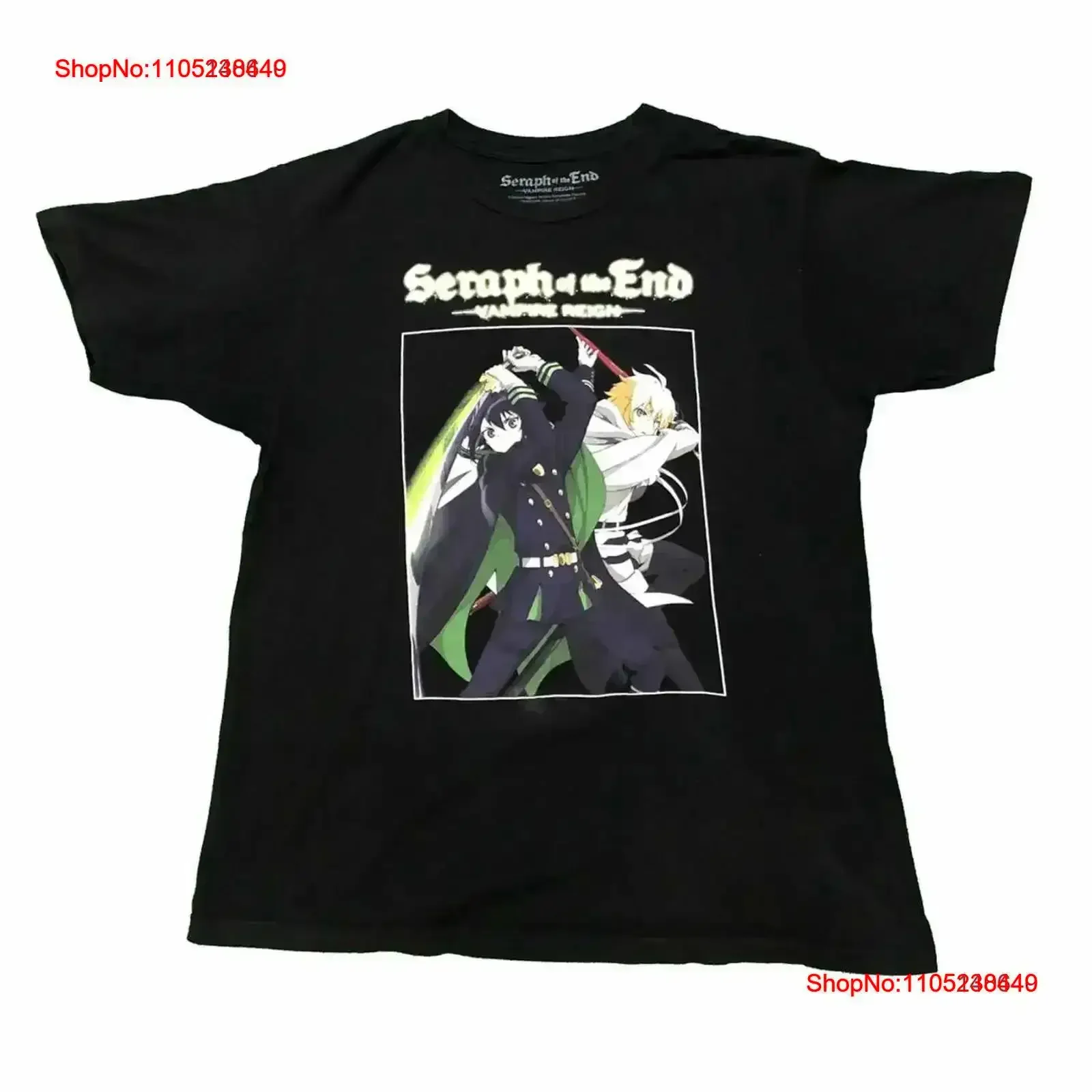 Vintage Seraph Of The End T Shirt Mens Large Black Vampire Reign Anime Washed Slightly streetwear Stretched Casual vintage