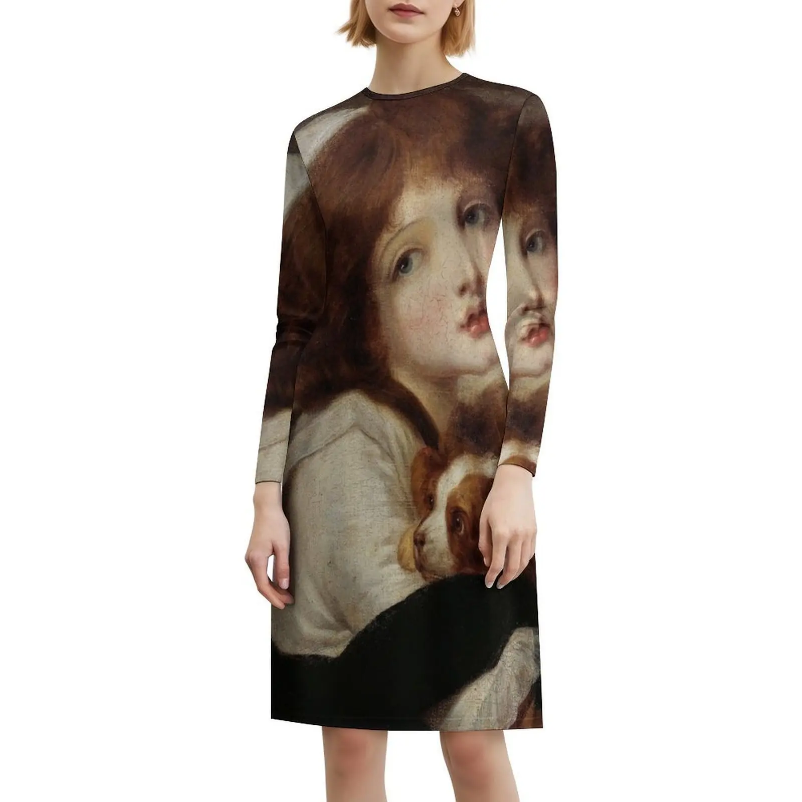 Greuze Jean-Baptiste-صورة لفتاة صغيرة مع فستان حفلات نسائي ملابس نادي مطبوعة عصرية للإناث #6