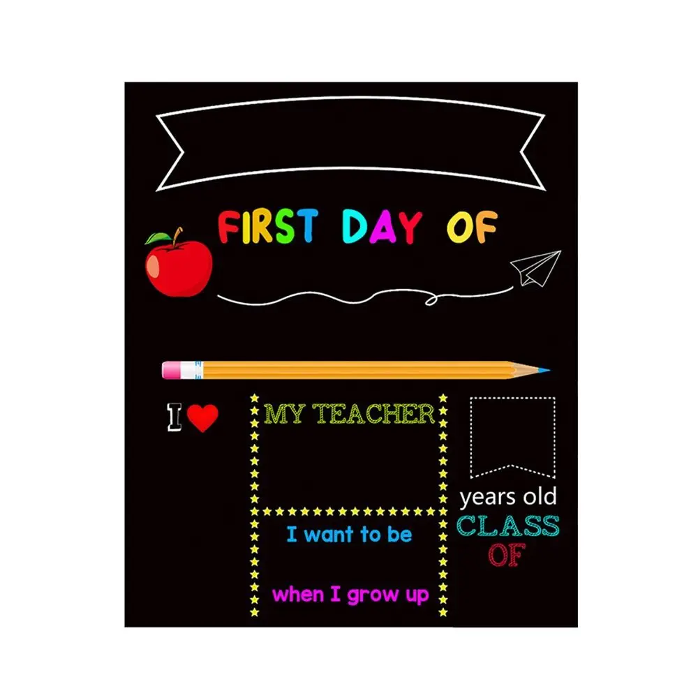 Preschool Kids Wood Supplies for Kindergarten Back to School Chalkboard School Board First and Last Day 10