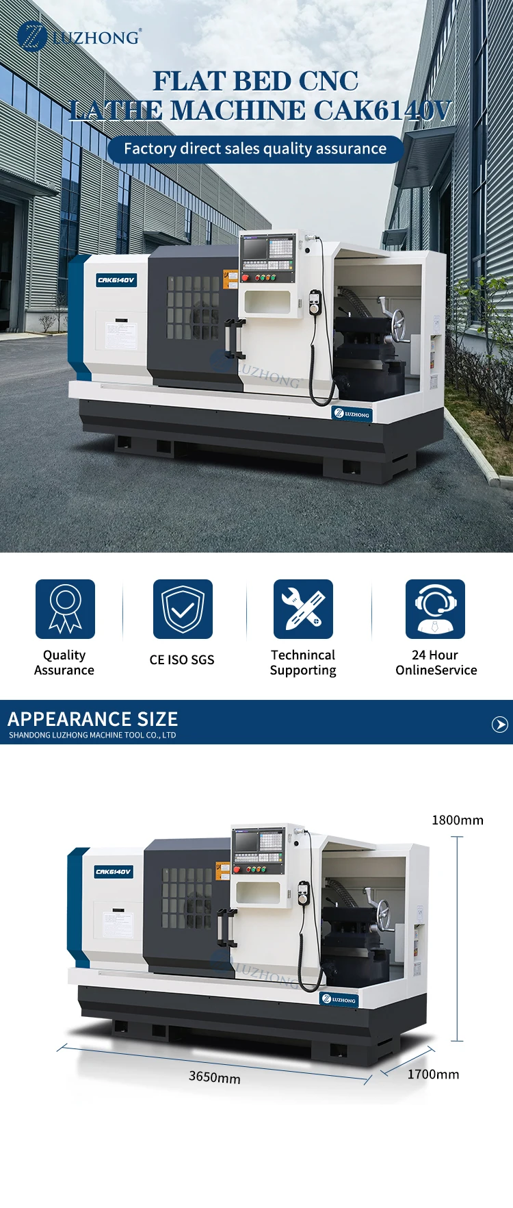 Mini Metal CK6140V Fanuc Small Cnc Lathe Hine