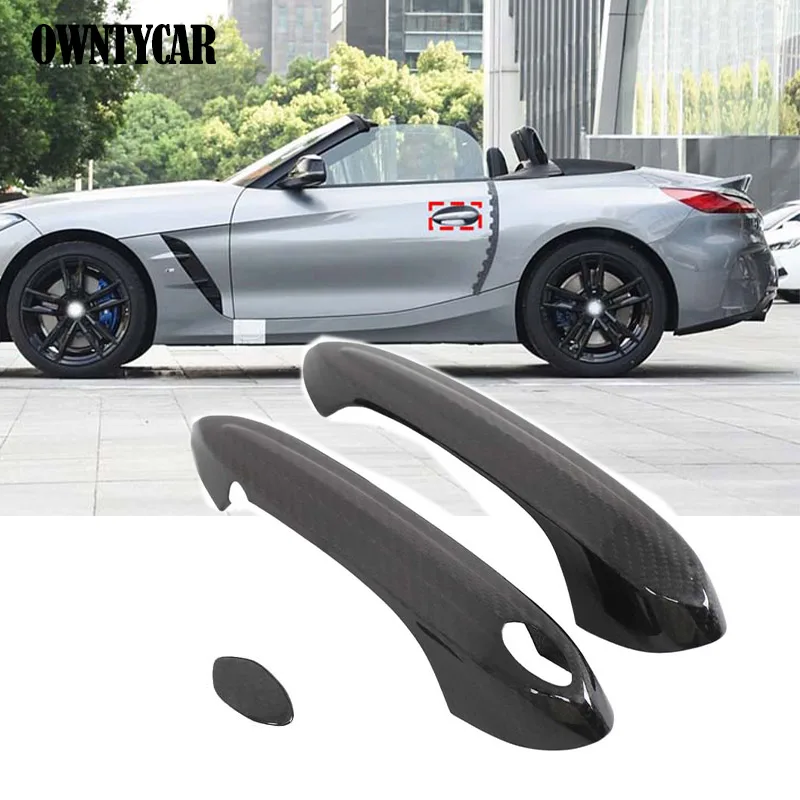 Real Carbon Fiber For Toyota GR Supra A90 MK5 2019-2024 For BMW Z4 Outside Exterior Door Handle Cover Trim