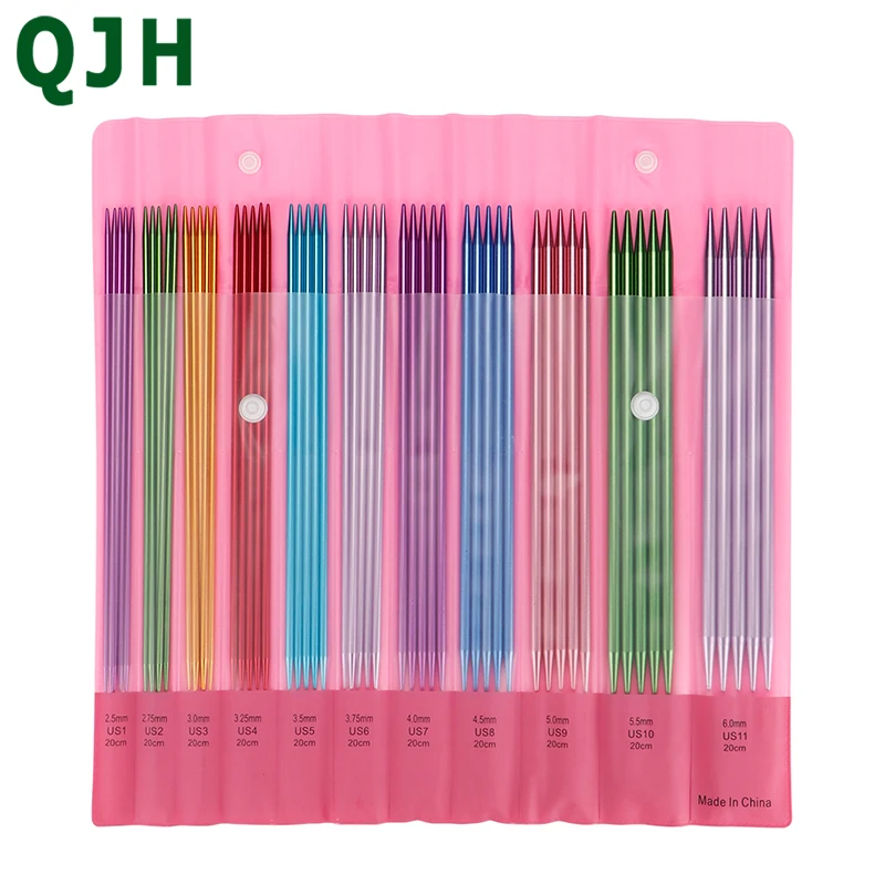 

55PCS Sweater Needle Double Pointed Knitting Needles 7.87inch Short Stainless Knitting Needles Set 0.09-0.23inch Knitting Kit