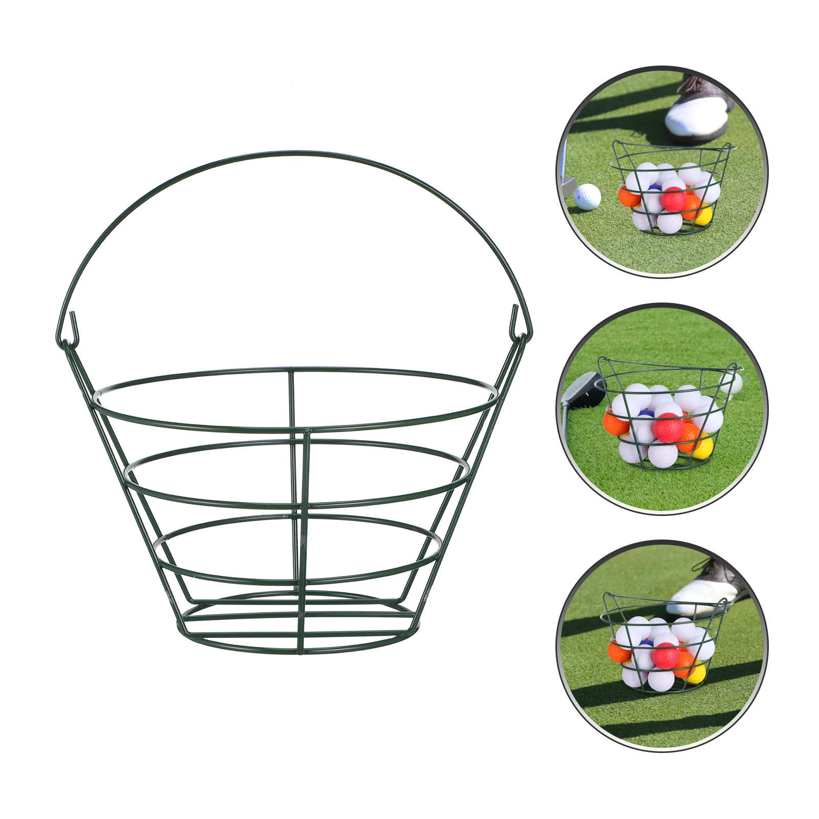

Golf Ball Basket Metal Collector Reliable Durable Convenient for Golf Course Driving Range Storage Container