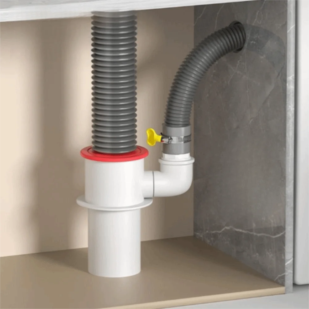

Silicone Material Kitchen Sewer Deodorant Device Double Sealed Connectors Flexible Pipe Configuration Anti-Spill Plug