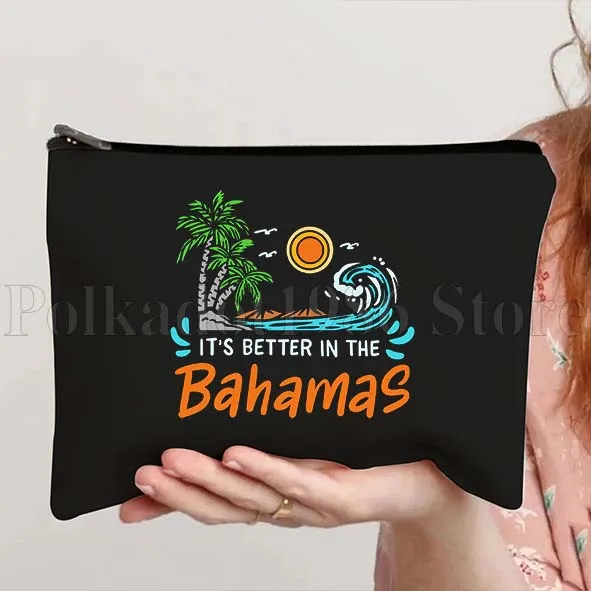 Bahamas Landkarte Flagge Nassau Canvas Lippenstift Kosmetiktasche Reise Make-up Taschen Etui Tasche Schule Lehrer Hochzeit Geburtstagsgeschenk