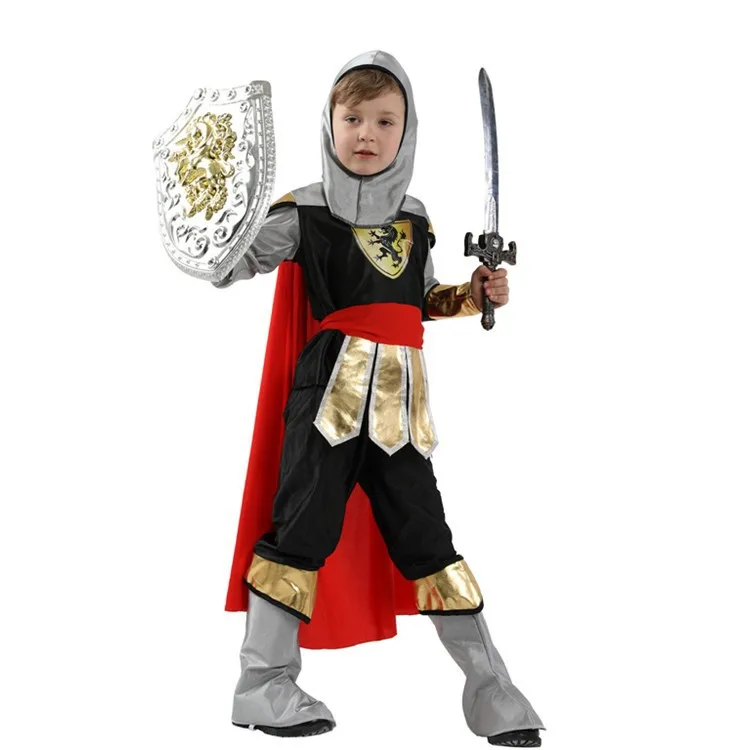 زي الهالوين الملكي الملكي للأولاد ملابس الأداء المسرحي Ele Little Warrior الزي الصيني