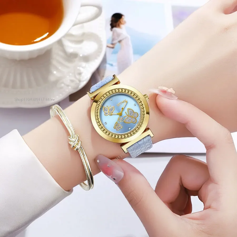 Quartz Watches for Women Luxury Brand Ladies Round Clock Pu Women's Watch Gift Relojes De Mujer Relogio Feminino