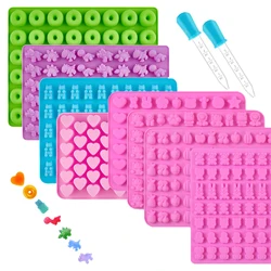 Silicone Mold For Gummy Bear Dinosaur Heart Fruit Pig Car Flower Star Chocolate Candy  Mould Cake Decorating Tools Ice Cube Tray