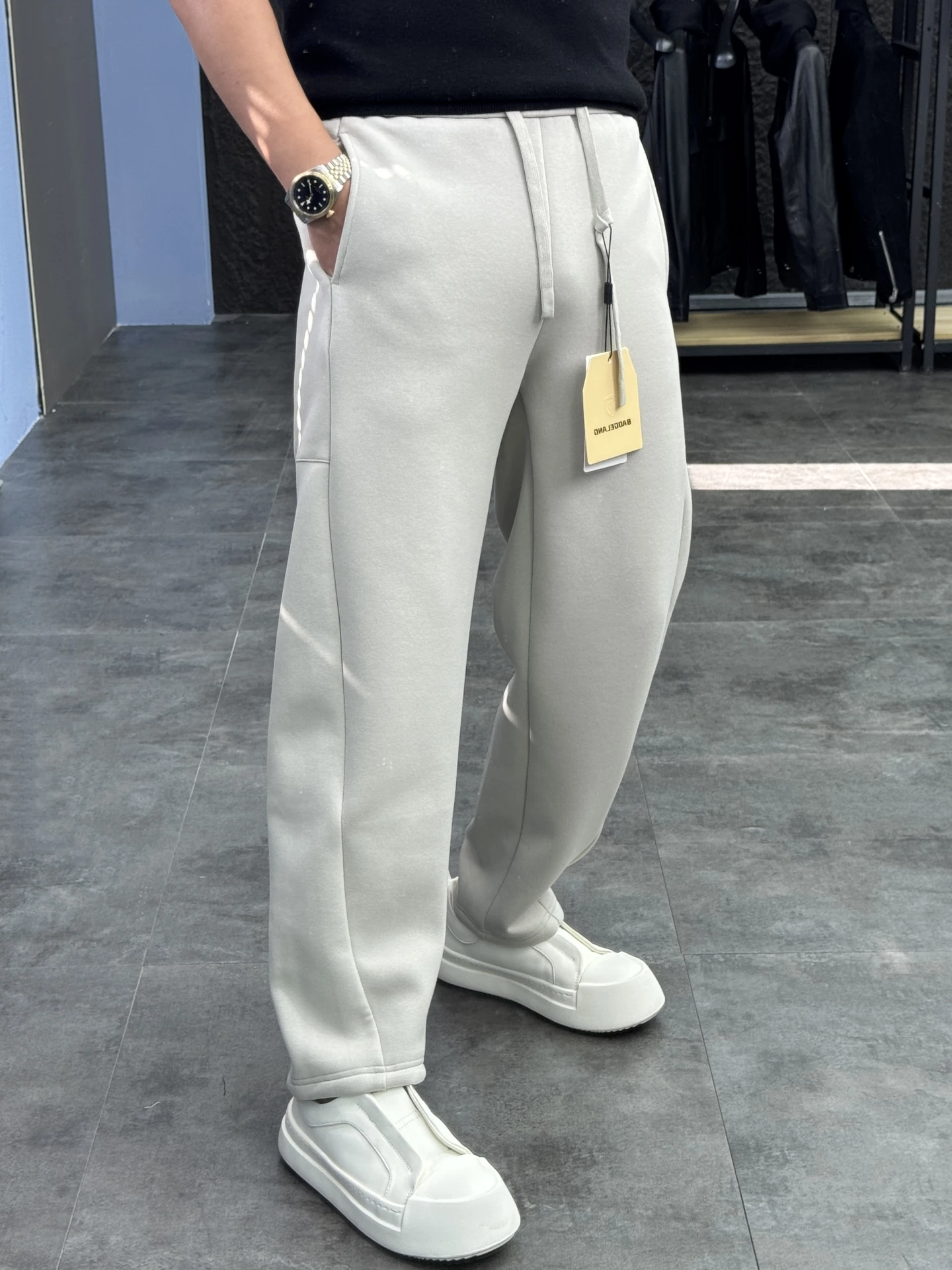 

Мужские повседневные брюки Thiened Fce, теплые зимние модные однотонные брюки свободного покроя, удобные брюки из смеси хлопка