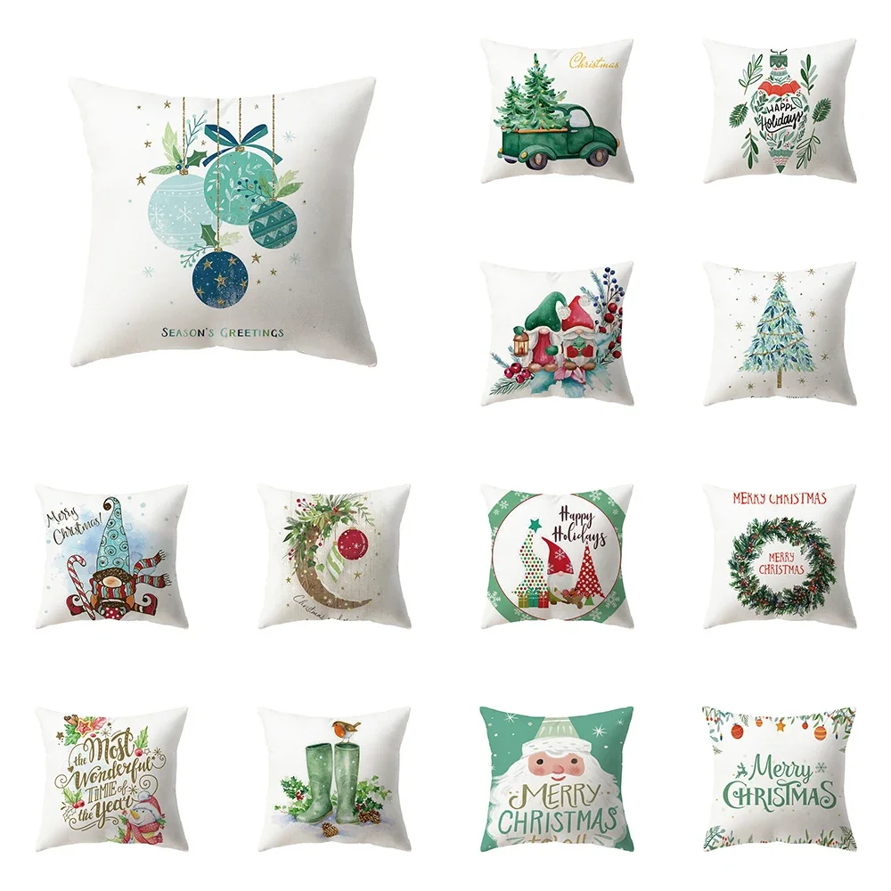 

Christmas Decoration Merry Print Pattern Cushion Cover Home Living Room Sofa Pillow