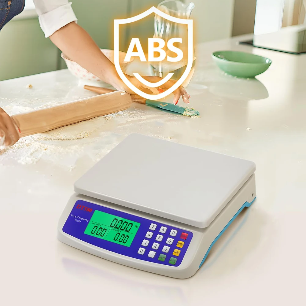 30kg/1g Commercial Food Scale LCD Display Coins Counting Scale Multi-Function Stainless Steel Counting Scale for Baking Cooking