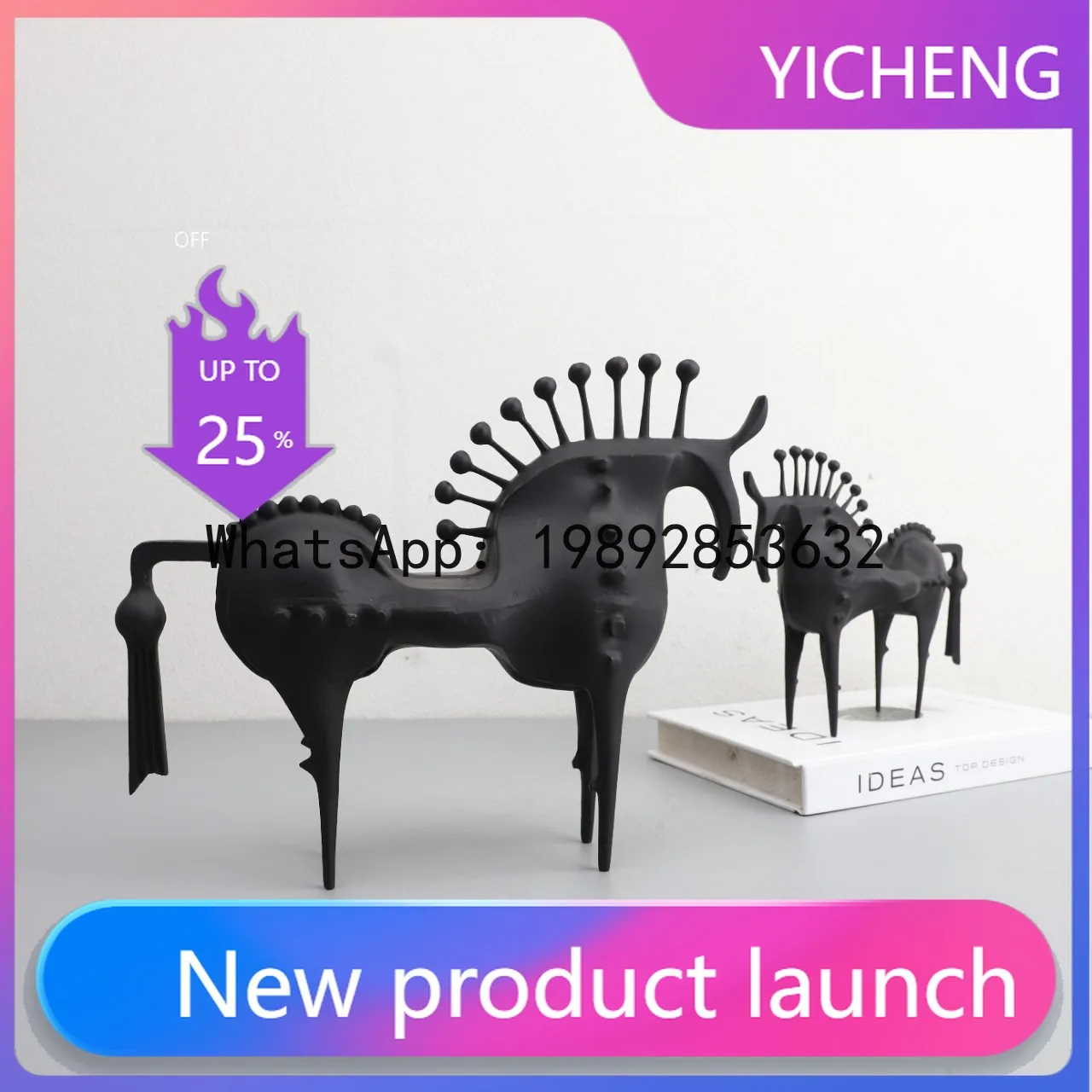 

Metal Crafts Artificial Animal Sculpture Abstract Horse Stinging Horses Metal Decorative Figurines Home Decoration Accessories